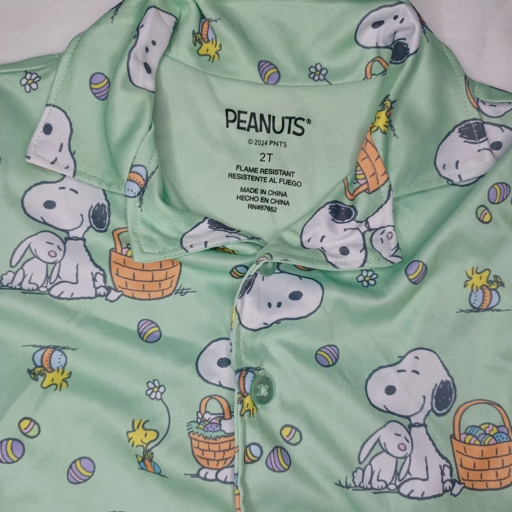 Peanuts Snoopy Kids Pajama Set - Mint Green